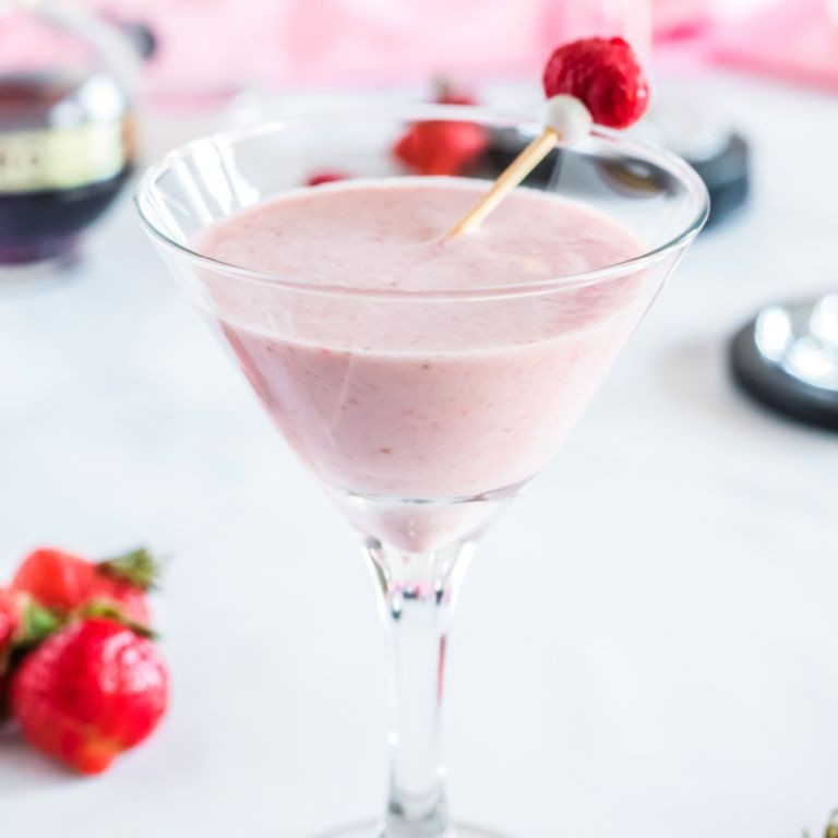 Vanilla Raspberry Martini with Whipped Cream Topping
