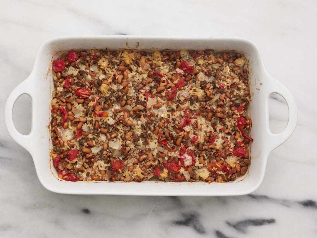 Vegan Black Eyed Pea and Acorn Squash Casserole