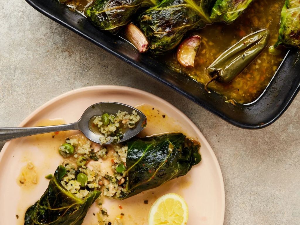 Vegan Lenten Cabbage Rolls with Rice and Herbs