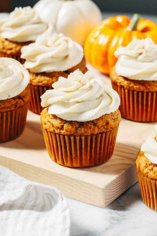 Vegan Pumpkin Cupcakes with Coconut Cream