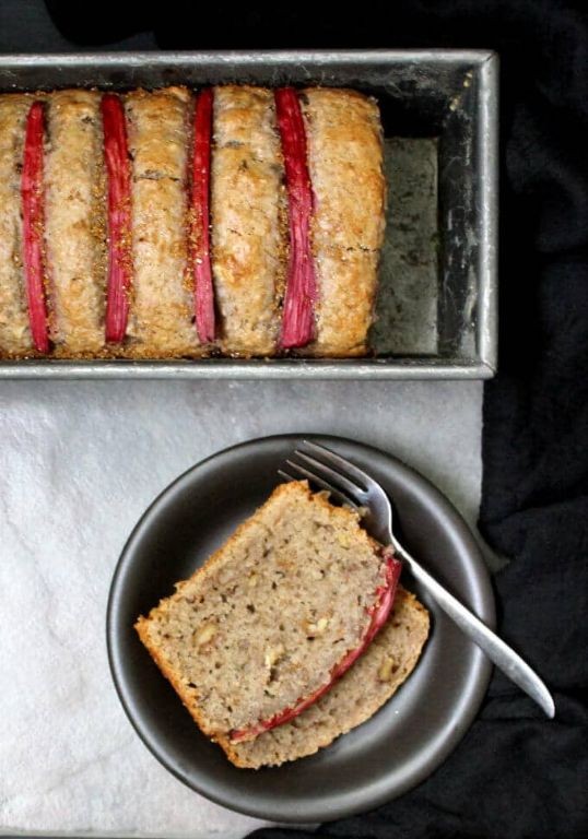 Vegan Rhubarb Bread with Maple Syrup