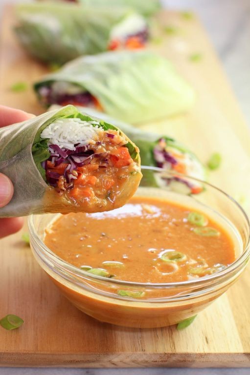Vegan Summer Rolls with Peanut Dipping Sauce