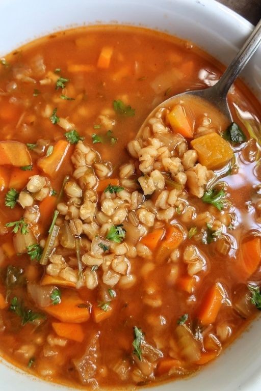 Vegetable Barley Soup with Herbs