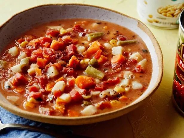 Vegetable Soup with Canned Tomatoes and Beans