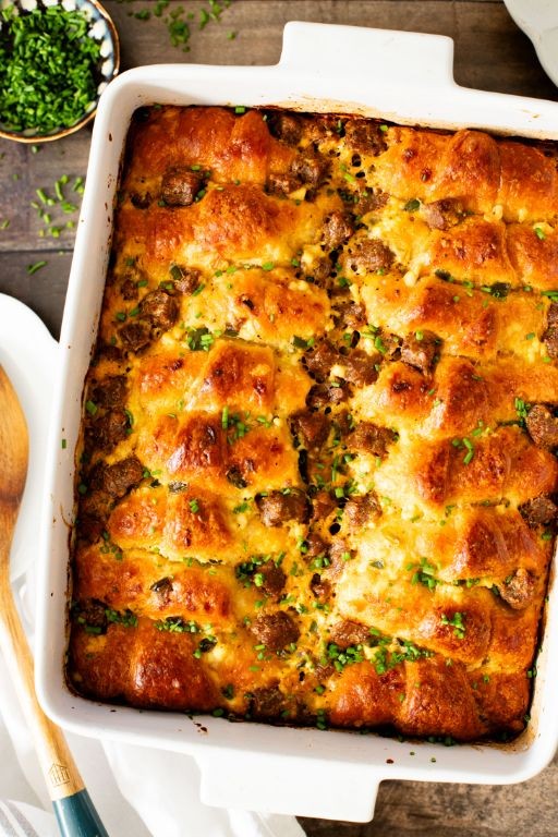 Vegetable and Egg Crescent Roll Breakfast Casserole