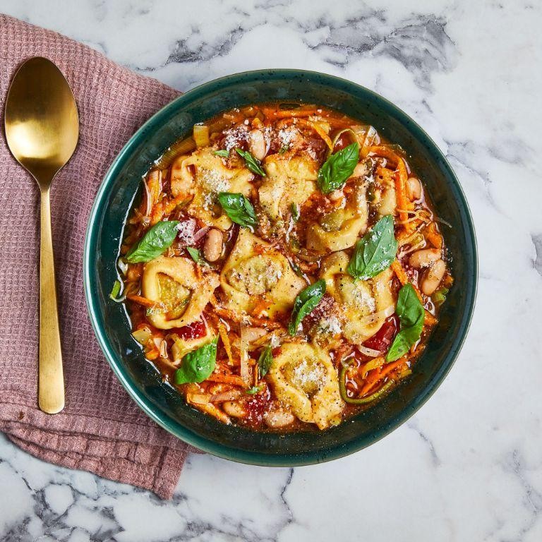 Vegetable-Packed Tortellini Minestrone