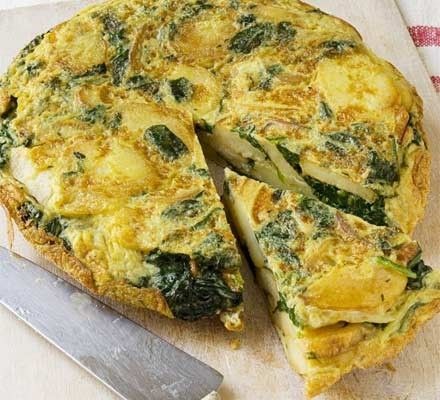 Vegetarian Spanish Omelette with Spinach