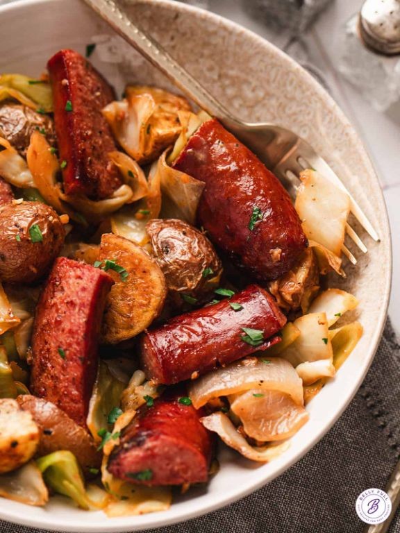 Venison Sausage and Cabbage Skillet