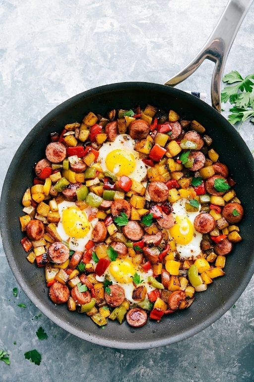 Vienna Sausage Breakfast Hash with Eggs