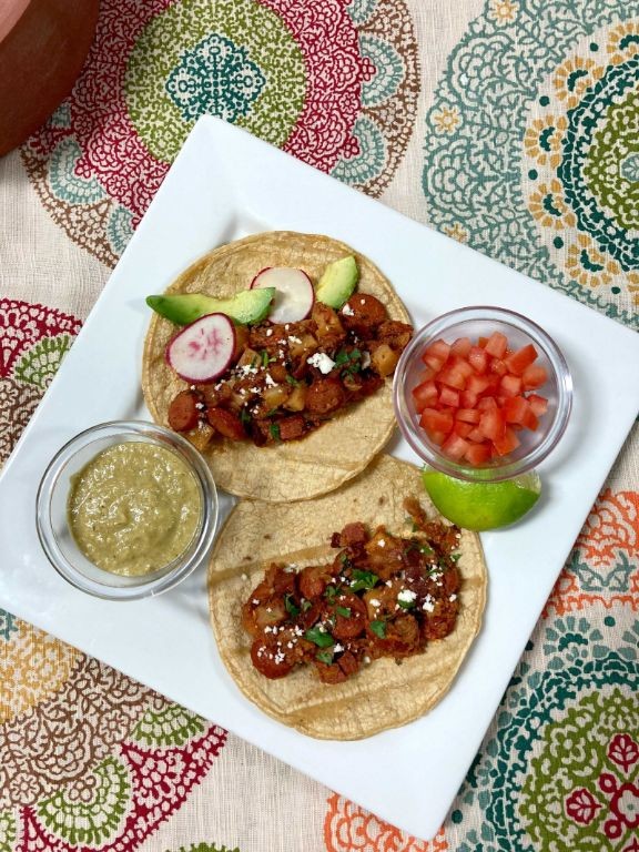 Vienna Sausage Tacos with Avocado Salsa