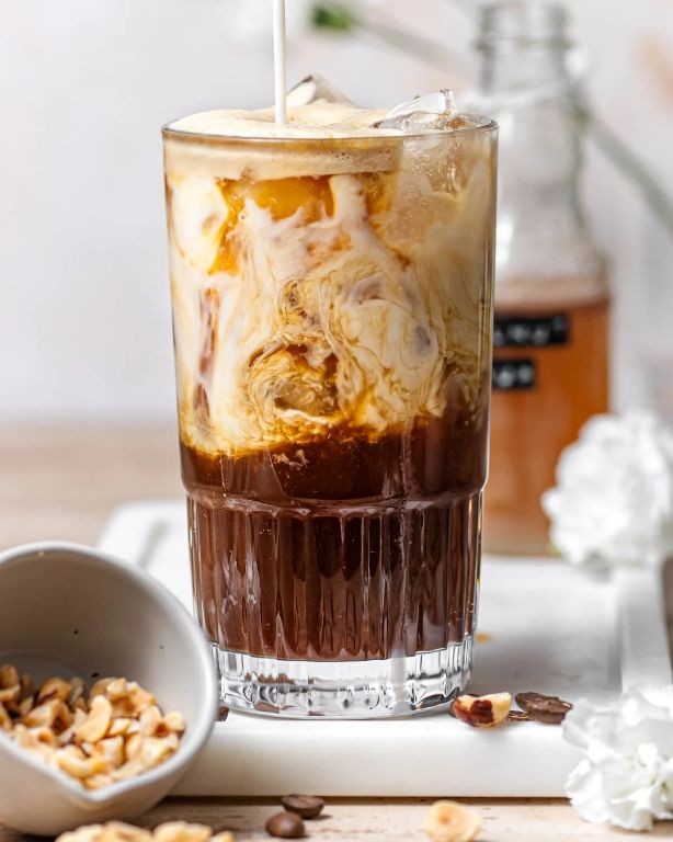Vietnamese Iced Coffee with Hazelnut Creamer