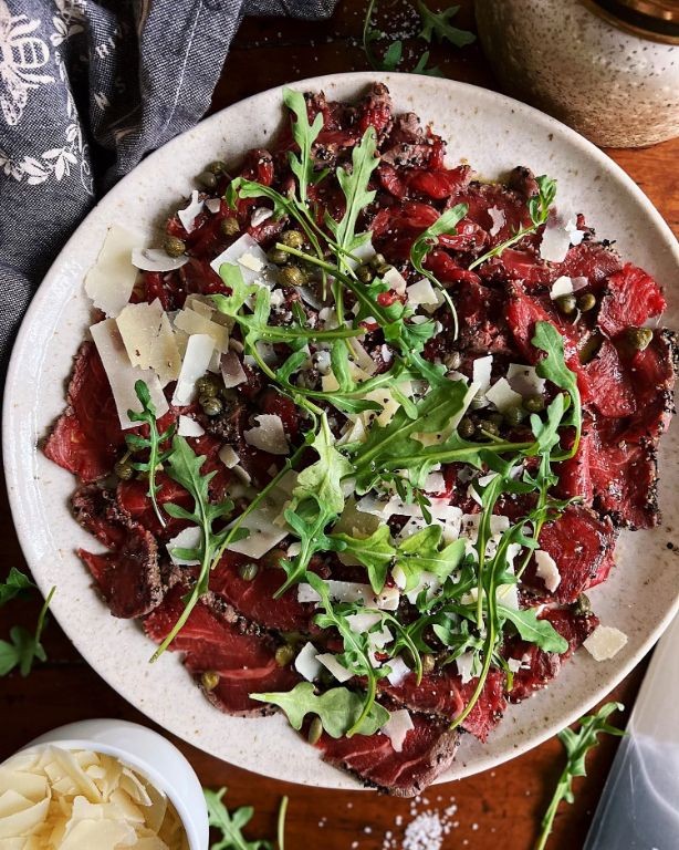 Wagyu Beef Carpaccio with Arugula and Parmigiano