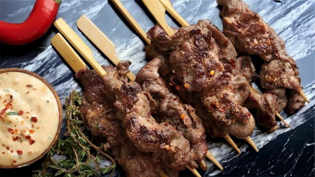 Wagyu Beef Kebabs with Chimichurri Sauce