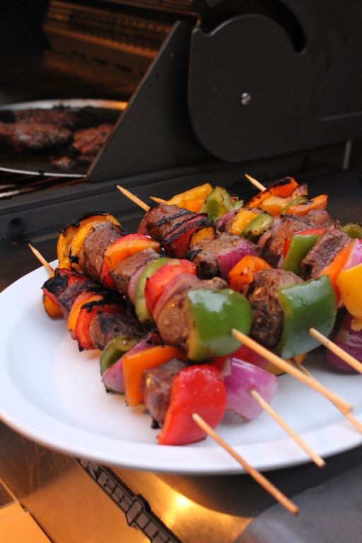 Wahoo Kebabs with Bell Peppers and Onions