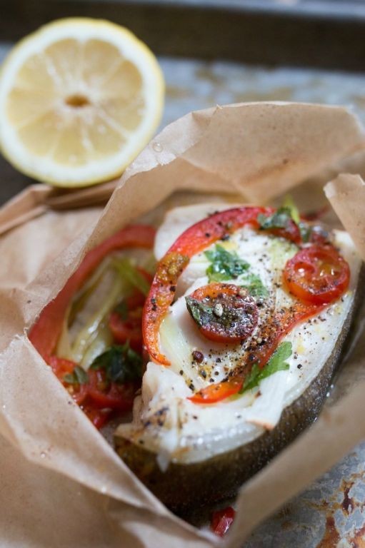 Wahoo en Papillote with Herbs and Vegetables