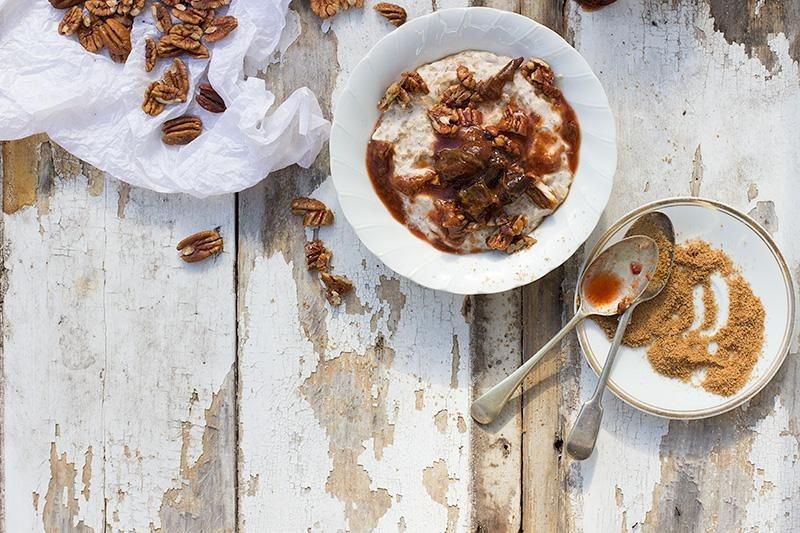 Warm Barley Porridge with Honey and Almonds