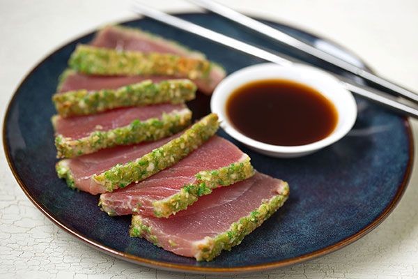 Wasabi Pea Crusted Tuna Steak