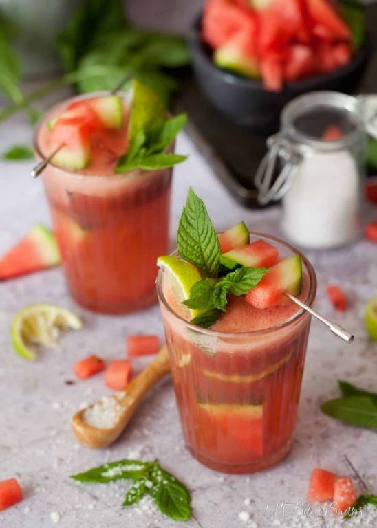Watermelon Mint Cooler with Honey