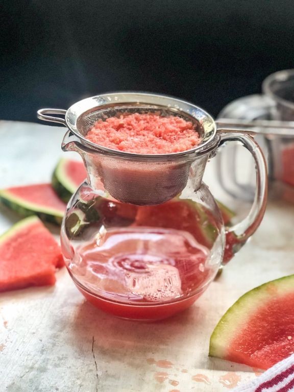 Watermelon Peach Cooler with Fresh Thyme