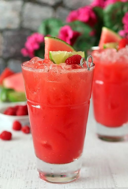 Watermelon Raspberry Cooler with Lime Zest