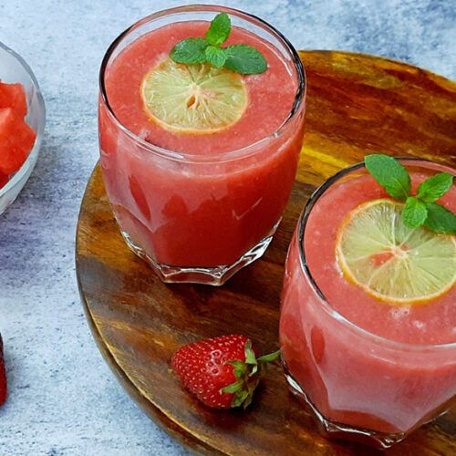 Watermelon Strawberry Cooler with Lemon