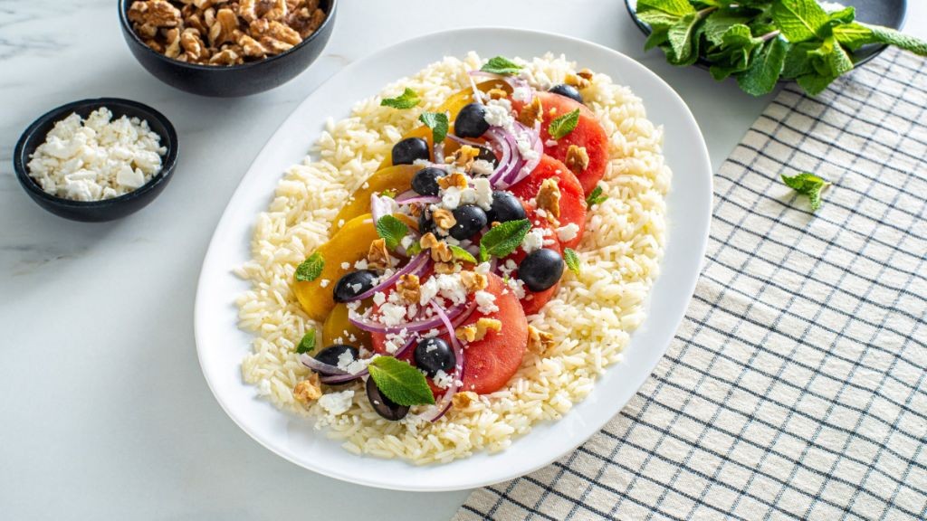 Watermelon and Feta Rice Salad