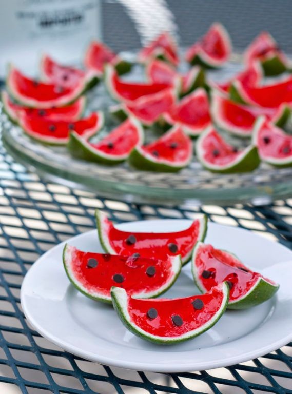 Watermelon lime jello slices