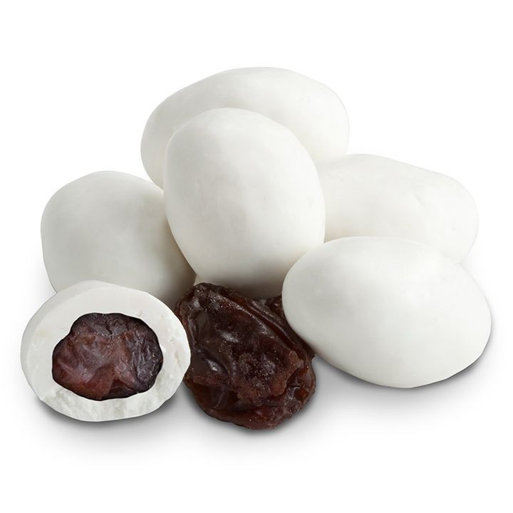 White Chocolate Covered Raisins with Almonds