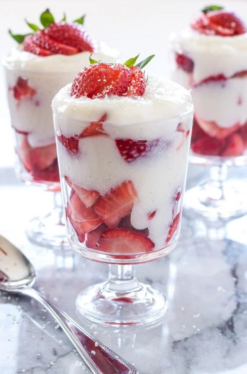 White Chocolate and Strawberry Parfait