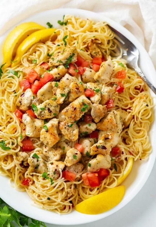 White Wine Chicken Scampi