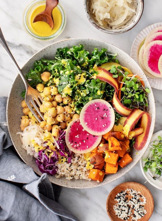 Whole Grain Buddha Bowl with Tahini Dressing