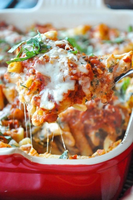 Whole Wheat Spinach and Ricotta Baked Ziti