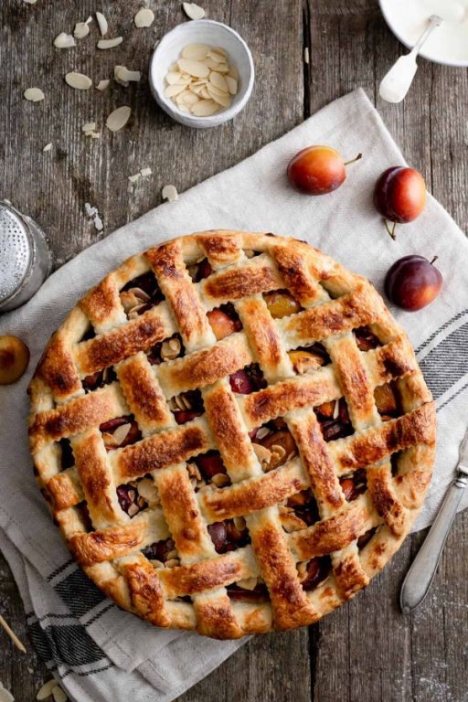 Wild Plum Pie with Lattice Crust