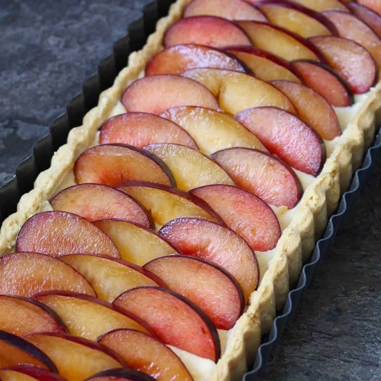 Wild Plum Tart with Vanilla Custard