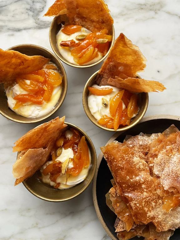 Yogurt and Apricot Phyllo Parcels