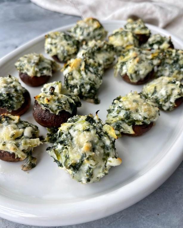 Yogurt and Spinach Stuffed Mushrooms