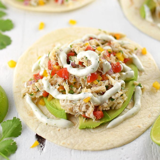 Zesty Blue Crab Tacos with Lime Crema