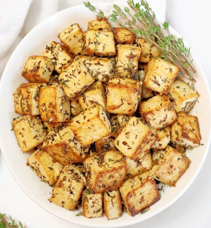 Zesty Lemon Herb Keto Tofu Salad