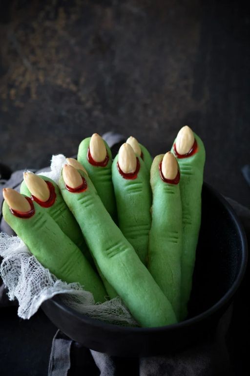 Zombie Finger Cookies with Almond Slice Nails