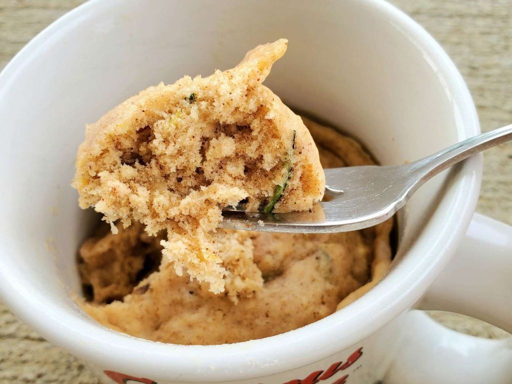 Zucchini Bread Mug Muffin with Walnut Crunch