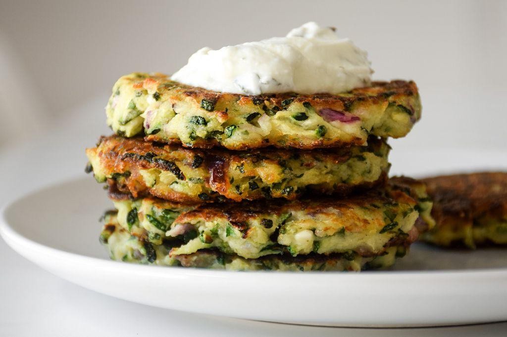 Zucchini Fritters with Tzatziki Sauce