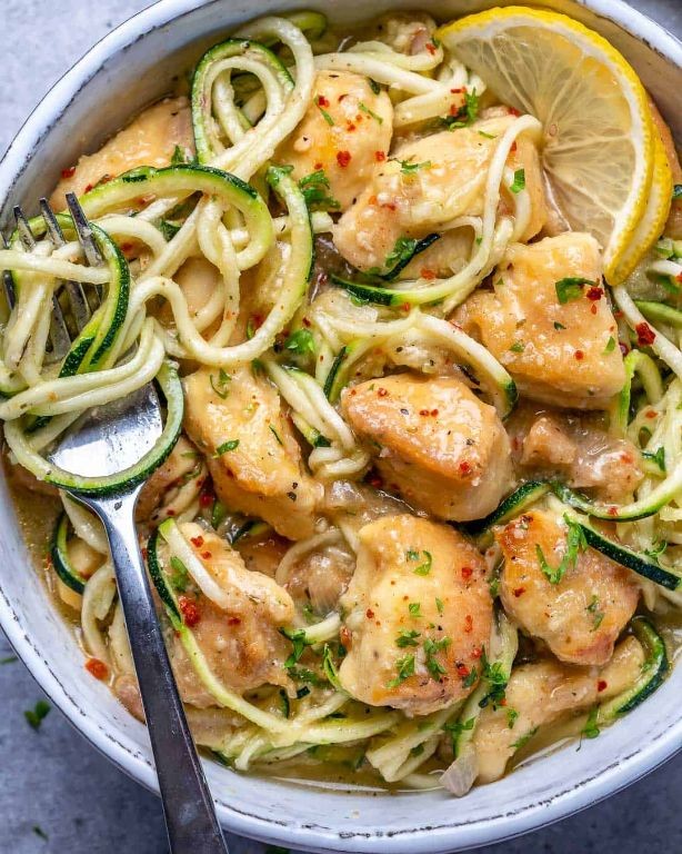 Zucchini Noodle Chicken Scampi