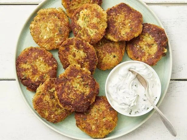 Zucchini Pancakes with Herbed Sour Cream