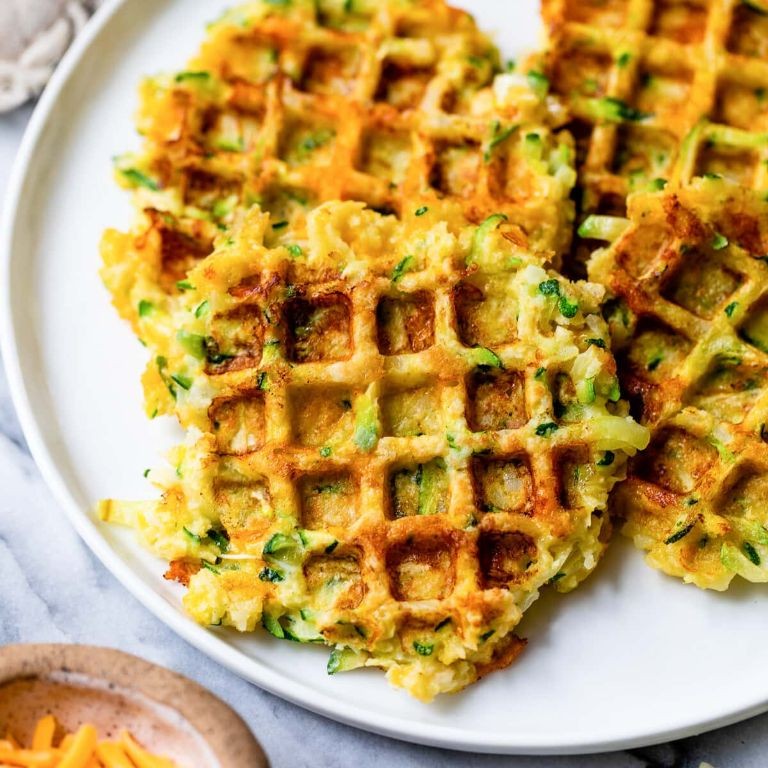 Zucchini and Cheddar Waffles