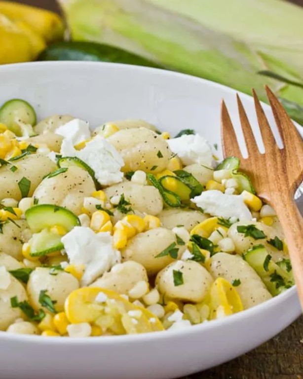 Zucchini and Corn Gnocchi with Herb Butter