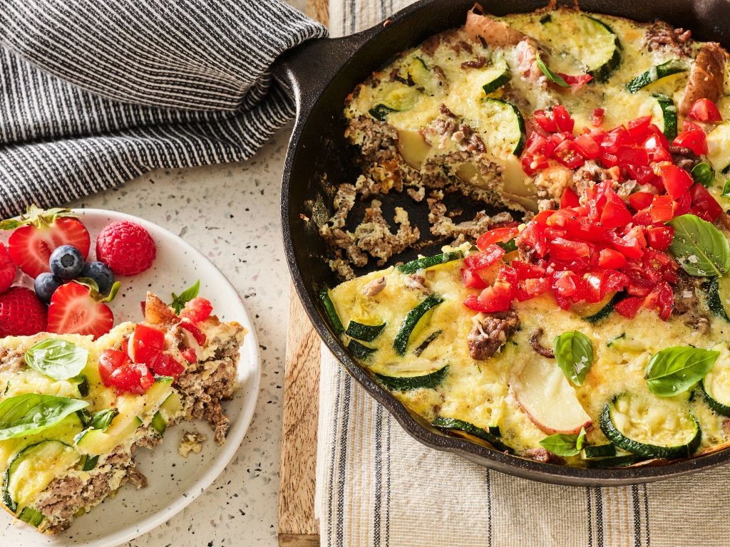 Zucchini and Ground Beef Frittata
