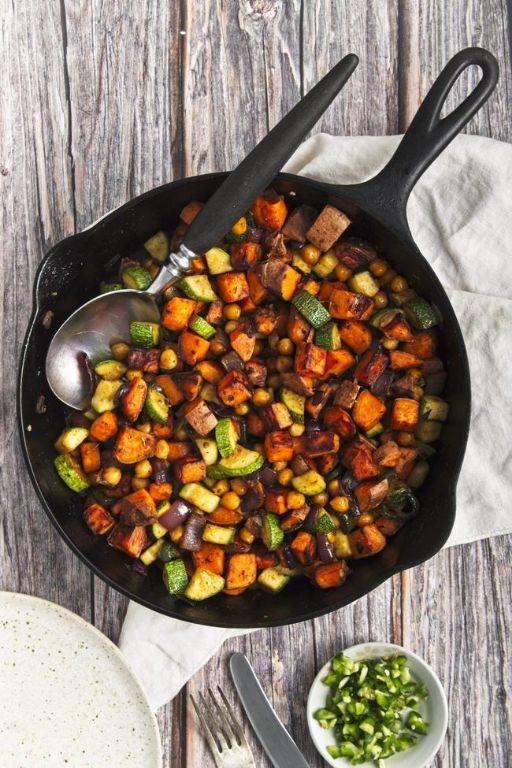 Zucchini and Sweet Potato Hash