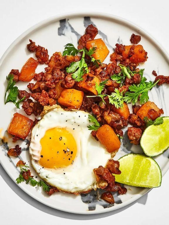 Acorn Squash and Chorizo Hash