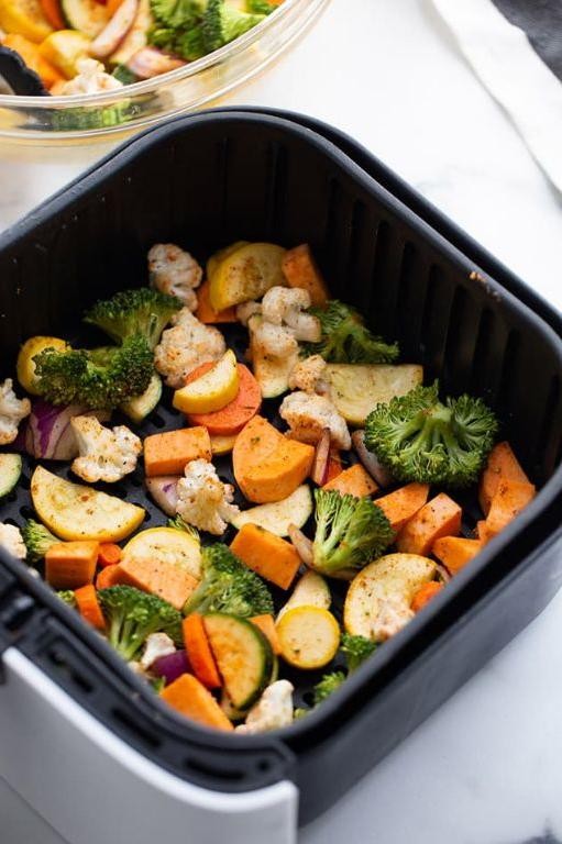Air Fryer Broccoli and Carrot Sticks