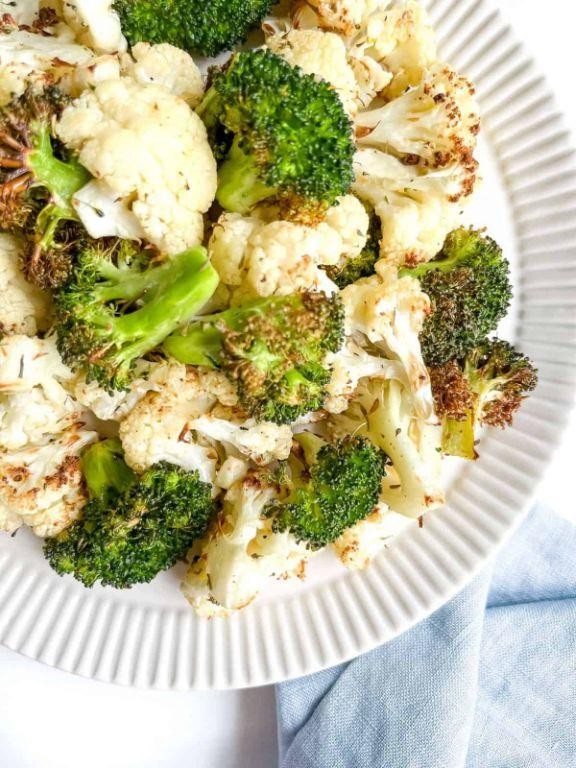 Air Fryer Broccoli and Cauliflower Medley
